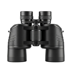 Black, ergonomic binoculars, ideal for observation, isolated on dark background