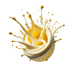 Creamy splash art, liquid, swirl, dynamic, isolated on a black background