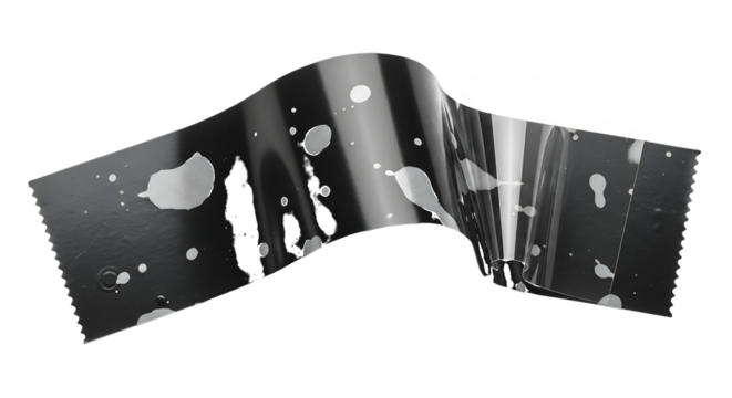 Wavy Transparent Film with Splatter Marks plastic abstract isolated on a transparent background