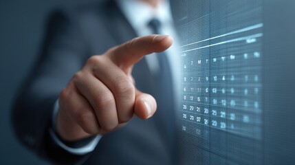 Interactive Digital Calendar Interface with Touchscreen Feature for Enhanced Productivity in Business Environment