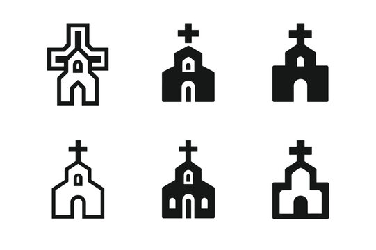 Monastery Logo Variations. The history and significance of Christian monasteries. Set Logo of The history and significance of Christian monasteries: