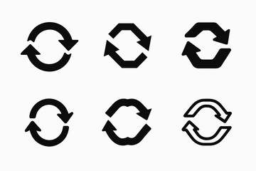 Fototapeta premium Business Continuity Logos. Business continuity risk. Set Logo of Business continuity risk: interrupted looped arrows. harmonious logo variations of the same
