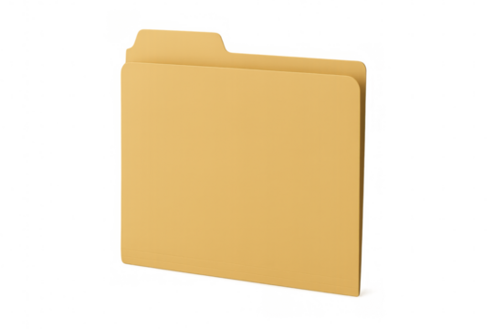 Folder icon representing archiving documents, organizing files, and storing business data. Isolated on transparent background