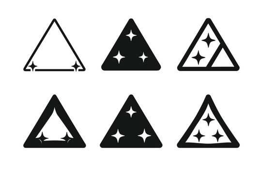 Summer Triangle Logos. Summer triangle. Set Logo of Summer triangle: Vega?Deneb?Altair asterism. harmonious logo variations of the same emblematic concept,