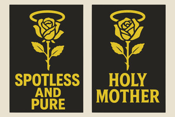 Fototapeta premium Rose Without Thorn. Rose Without Thorn. Two vertical A6 banners with safe margins, centered composition, no elements touching edges, brutalist, charcoal and