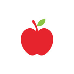 A apple silhouette style flat and minimal vector icon design illustration on a white background.
