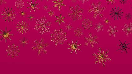 Stunning gold snowflake pattern on a vibrant red background. Perfect for Christmas, New Year, winter celebrations, and seasonal design projects.