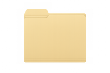 Manila office folder holding important business documents, organizing company papers with transparent background