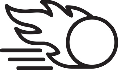 Obraz premium Fireball attack line art vector illustrating energy strike, magic power, and dynamic action concept.