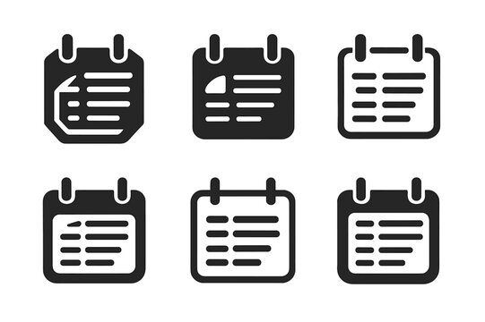 Creative Calendar Logos. Hanging calendars and planners for easy access. Set Logo of Hanging calendars and planners for easy access: wall-mounted schedule with