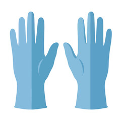 Obraz premium Pair of light blue medical examination gloves on white background protection