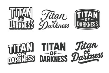Fototapeta premium Titan Lettering Variations. Titan of Darkness. Set lettering. harmonious lettering variations of the same emblematic concept (Abstract geometric letterforms,