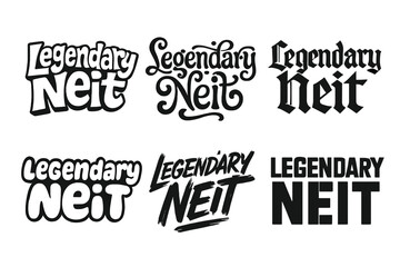 Fototapeta premium Neit Lettering Variations. Legendary Neit. Set lettering. harmonious lettering variations of the same emblematic concept (Funky cartoon-style lettering,