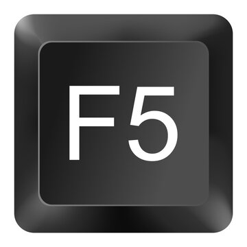 Keyboard F5 Function Key &ndash; Refresh Page Shortcut Button Symbol Isolated on White Background