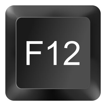 Keyboard F12 Function Key &ndash; Developer Tools or Save As Shortcut Button Symbol Isolated