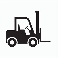 Naklejka premium Forklift truck, representing industrial equipment, material handling, and logistics in warehouses and construction sites