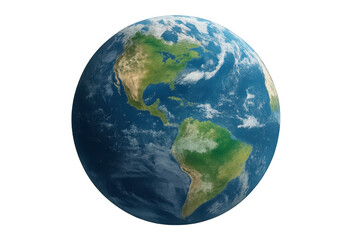 Obraz premium Earth globe showing americas, global communication, international travel and world connections on transparent background