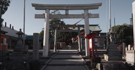 Japanese Torii Shrine Entrance Stone Path