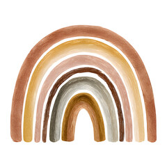 Neutral toned rainbow arch isolated on transparent background