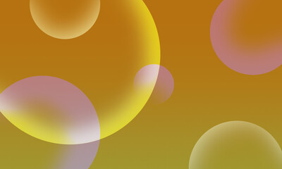 Abstract background with soft glowing orbs and bubbles in warm orange and yellow tones
