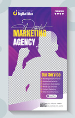 Digital marketing agency social media instagram story banner template