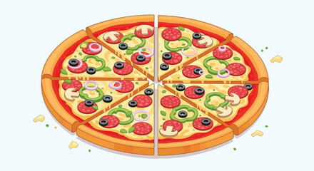 pizza isolated on white background