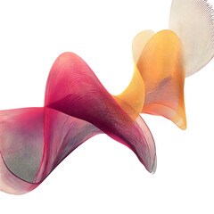 Abstract flowing lines, gradient color isolated on transparent background