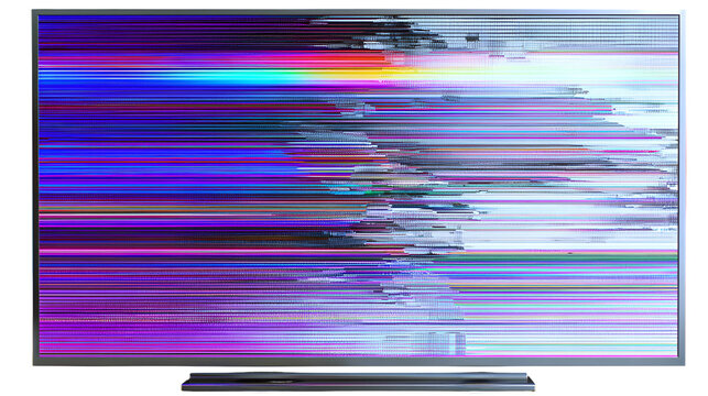 Abstract digital glitch art with horizontal lines and vibrant colors