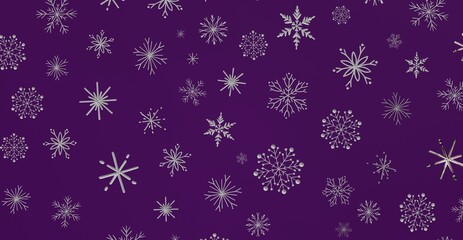 Abstract purple background with silver snowflakes, perfect for winter holiday and Christmas design. Festive, seasonal, and decorative backdrop.