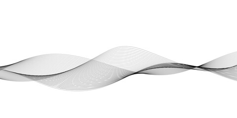 Abstract wavy white and grey curved lines on transparent background. Technology background, Design for brochure, flyer, banner, template, business wave lines background. 