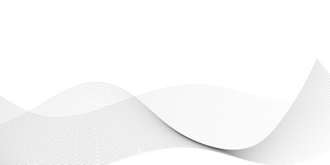 Abstract wavy white and grey curved lines on transparent background. Technology background, Design for brochure, flyer, banner, template, business wave lines background.	