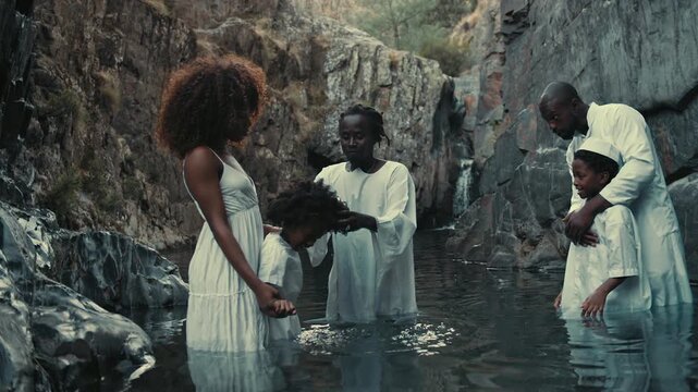 Baptism pool ceremony showcases deep faith in beautiful natural setting