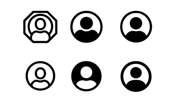 Diverse Logo Collection. Digital avatars. Set Logo of creator brand: signature with avatar circle. Icon set. harmonious logo variations of the same emblematic