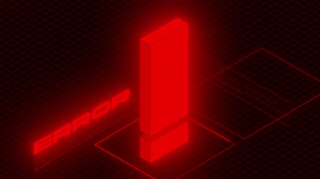 3D Error Alert Animation (Red) [4K Loop]