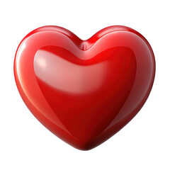 3d red heart symbol isolated on transparent background