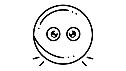 Mystical Orb: A simple yet intriguing illustration of a spherical orb, complete with expressive eyes and subtle hints of radiant energy, radiating an air of mystery and wonder.