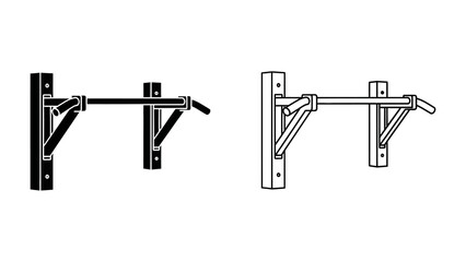 Pull-up Bar Illustration: A graphic representation of a pull-up bar, essential equipment for strength training and bodyweight exercises, ideal for fitness enthusiasts.