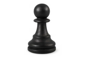 Black chess pawn representing strategy, challenge, and opportunity in global business or game concept, transparent background