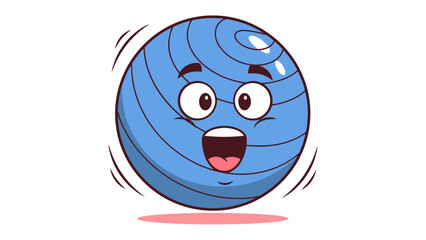 Smiling Fitness Ball Illustration: An active fitness ball with joyful facial expressions bounces with energy, perfect for promoting a healthy lifestyle. 