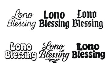 Fototapeta premium Lono Lettering Variations. Lono Blessing. Set lettering. harmonious lettering variations of the same emblematic concept, each with different artistic