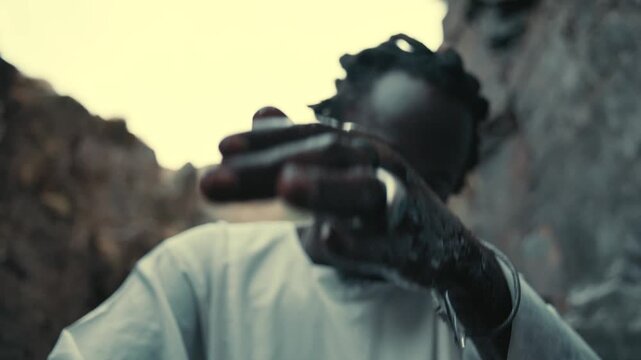 Baptism ceremony focus on afro hair and spiritual traditions in community