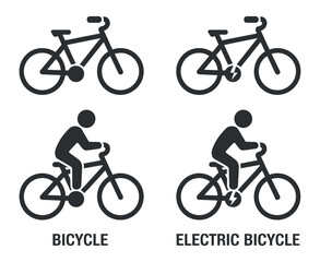 Fototapeta premium Bicycle Types Illustration Vector Set Recreation Outdoor Ecological Transportation Symbol and Design Element Needs