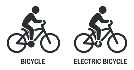 Fototapeta premium Symbolic Representation of Bicycles and Electric Bicycles for Eco Transportation