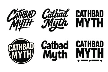 Cathbad Lettering Variations. Cathbad Myth. Set lettering. harmonious lettering variations of the same emblematic concept, each with different artistic