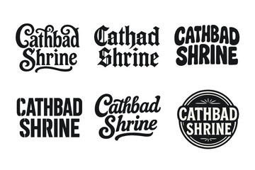 Obraz premium Cathbad Shrine Variations. Cathbad Shrine. Set lettering. harmonious lettering variations of the same emblematic concept, each with different
