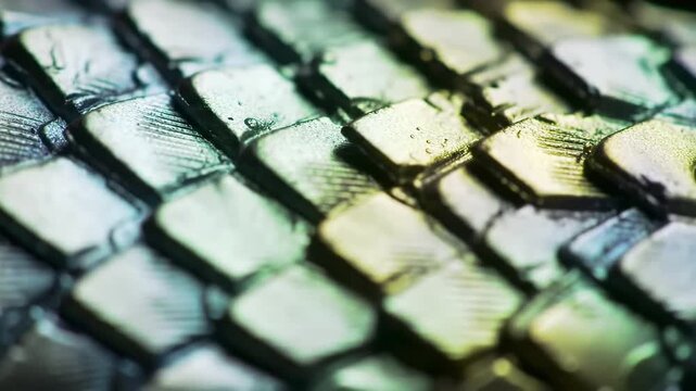 Close-up macro shot of iridescent fish scales, showcasing the intricate texture and shimmering colors of aquatic life, creating a mesmerizing abstract pattern.