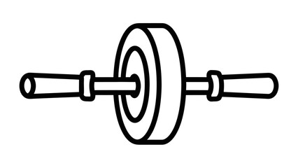 Ab Wheel Isolated: An illustrated ab wheel, a solitary fitness tool, stands out with its minimalist design, conveying fitness and strength