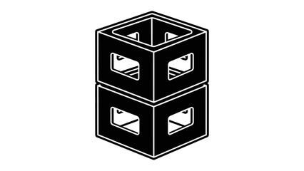 Cube structure design: A visually compelling abstract rendering of a cube-like structure, showcasing the elegant intersection of lines and shapes in monochromatic perfection.