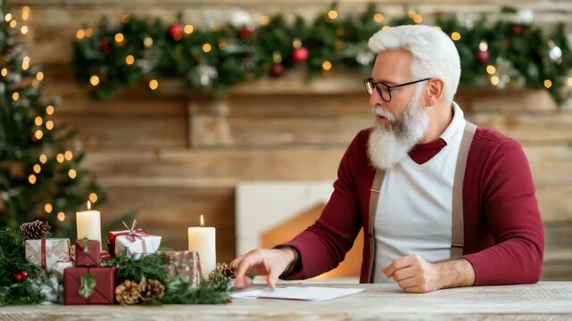Engaging speaker discusses holiday traditions and helpful tips at a cozy table decorated for the season with festive items