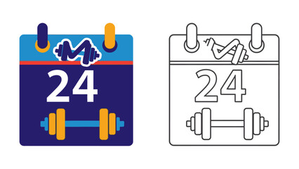 Fitness Schedule: A calendar highlights the day of the week, symbolizing a dedication to wellness, training, and the significance of staying fit.